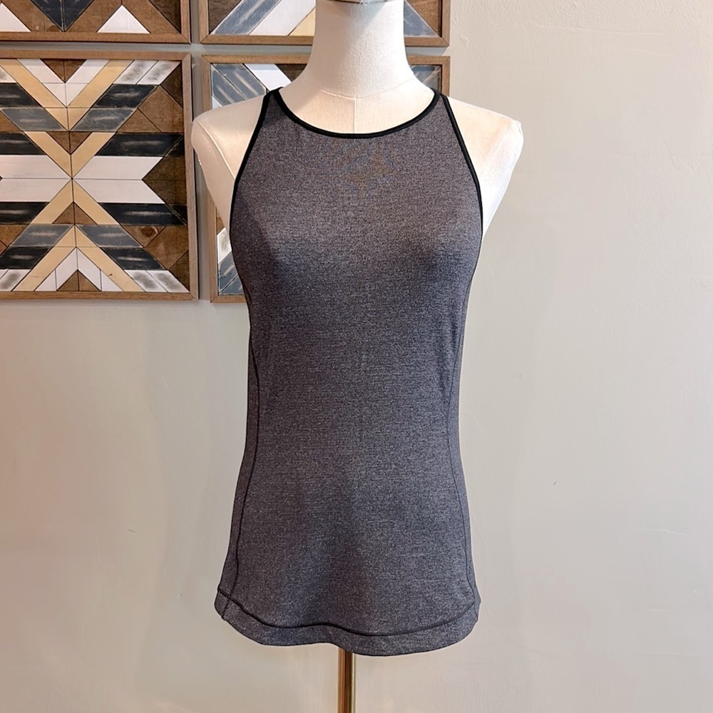 Lululemon Time To Sweat Running Tank Top Heathered Black 2